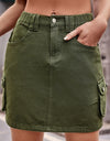 Denim Mini Skirt with Pockets