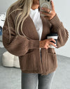 Open Front Dropped Shoulder Cardigan