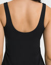 Square Neck Sports Tank Dress with Full Coverage Bottoms