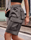 Denim Cargo Shorts with Pockets