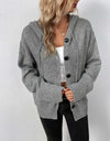 Button-Down Long Sleeve Hooded Sweater