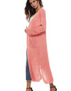 Long Sleeve Open Front Buttoned Cardigan