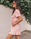 Ruffled Boat Neck Short Sleeve Romper