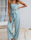 Tied Cutout Tube Wide Leg Jumpsuit