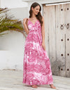 Printed Surplice Spaghetti Strap Dress