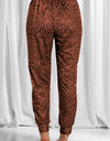 Full Size Leopard Drawstring Pocketed Pants