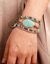 Handmade Natural Stone Beaded Triple Layer Bracelet