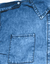 Collared Neck Cap Sleeve Denim Top