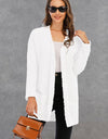 Pocketed Open Front Long Sleeve Cardigan