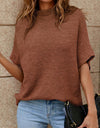 Mock Neck Short Sleeve Sweater