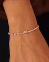 Heart Shape Inlaid Zircon 18K Gold-Plated Bracelet