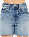 Kancan Full Size Raw Hem High Waist Denim Shorts