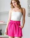 Heimish Full Size Texture High Waist Tied Shorts