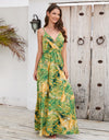 Printed Surplice Spaghetti Strap Dress