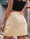 Denim Mini Skirt with Pockets