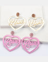 Heart Shape Acrylic Dangle Earrings