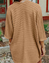 Striped Open Front Knit Cardigan