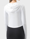 Pocketed Zip Up Hooded Long Sleeve Active Outerwear