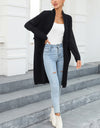Open Front Pocketed Cardigan