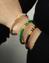 Enamel Titanium Steel Cuff Bracelet