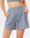 Pocketed Elastic Waist Active Shorts