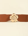 Flower Alloy Buckle Elastic Belt