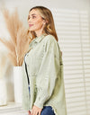 Distressed Raw Hem Denim Jacket