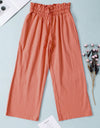 Drawstring Paperbag Waist Wide Leg Pants