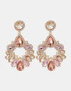 Zinc Alloy Frame Glass Stone Dangle Earrings