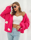 Floral Open Front Long Sleeve Cardigan