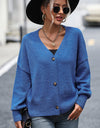 Button-Up Dropped Shoulder Cardigan