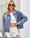 Studded Long Sleeve Denim Jacket