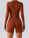 Half Zip Long Sleeve Active Romper