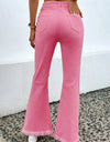 Distressed Raw Hem Bootcut Jeans