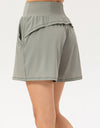 Pocketed Elastic Waist Active Shorts