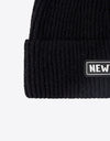 NEWYORK Patch Rib-Knit Cuffed Beanie
