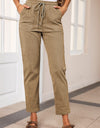 Drawstring Straight Pants with Pockets