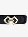 Geometric Buckle Elastic Wide Belt