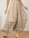 Ruched High Waist Tiered Skirt