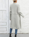 Open Front Pocketed Cardigan