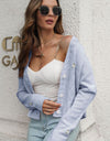 Cable-Knit Button Down Cardigan