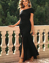 One-Shoulder Ruched Maxi Dress