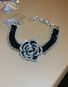 Copper Rhinestone Flower Bracelet