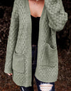 Open Front Dropped Shoulder Cardigan with Pockets