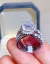 3 Carat Moissanite 925 Sterling Silver Layered Ring