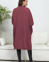 Open Front Dropped Shoulder Cardigan