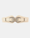 Shell Double Buckle Elastic Wide Belt