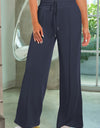 Drawstring Wide Leg Pants with Pockets