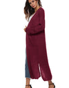 Long Sleeve Open Front Buttoned Cardigan