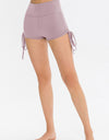 Drawstring Wide Waistband Side Tie Sports Shorts